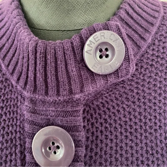 American Eagle Outfitters Deep Purple Cardigan - Picture 4 of 9